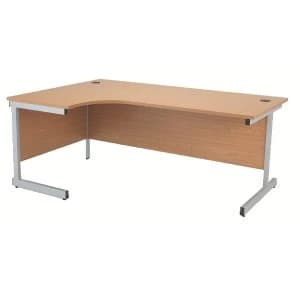 Jemini Oak 1600mm Left Hand Radial Cantilever Desk KF838046