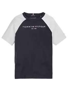 Tommy Hilfiger Boys Essential Colorblock Tee - Navy, Size 10 Years
