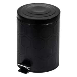 Showerdrape Hex Stainless Steel 5L Bathroom Bin - Black
