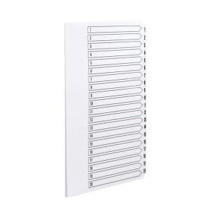 Concord Presentation Index Unpunched White Mylar Tabs 1-20 A4 White Ref 75401 Pack 5