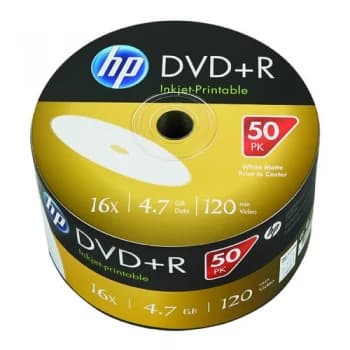 HP DVD-R Inkjet Print 16X 4.7GB Wrap Pack of 50 69302