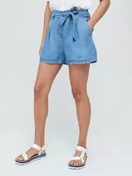 Superdry Vintage Paper Bag Short - Blue Size 16, Women