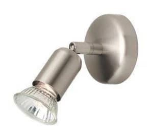 1 Light Single Spotlight Brushed Steel, GU10