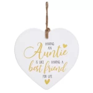 Golden Sentiments Heart Auntie