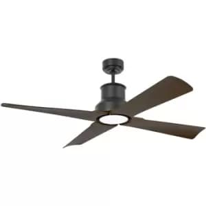 Faro Winche Large Ceiling Fan with / without Light Black, Wood IP44