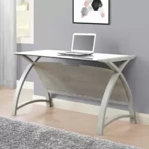 Jual Helsinki Large Curve Glass Desk, Grey