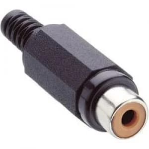 RCA connector Socket straight Number of pins 2 Black Lumberg XKTO 1