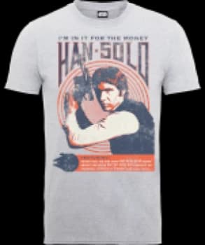 Star Wars Han Solo Retro Poster T-Shirt - Grey - L