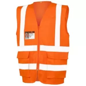 SAFE-GUARD by Result Mens Executive Cool Mesh Safety Vest (3XL) (Fluorescent Orange) - Fluorescent Orange