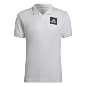 adidas Paris HEAT. RDY Tennis Freelift Polo Shirt Mens - White / Pulse Lime