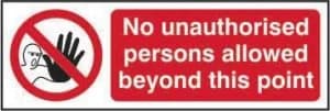 NoPersons Allowed Beyond This Point Sign