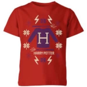 Harry Potter Christmas Sweater Kids T-Shirt - Red - 11-12 Years