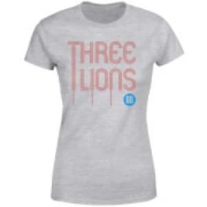 Three Lions Womens T-Shirt - Grey - 3XL