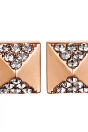 Ladies Karl Lagerfeld Rose Gold Plated Pave Pyramid Earrings 5378313