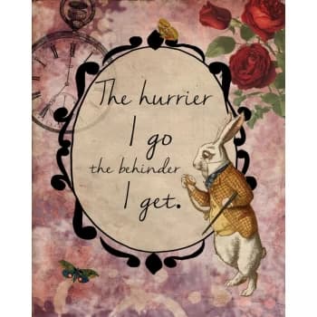 Vintage Metal Sign - Alice In Wonderland - The Hurrier I Go