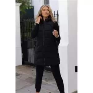 I Saw It First Black Chevron Quilted Gilet - Black