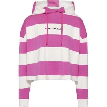 Tommy Jeans Linear Stripe Hoodie - Vivid Fuchsia