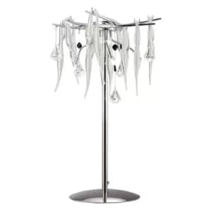 Cygnet Table Lamp 6 Light G4 Polished Chrome/White Glass/Crystal, NOT LED/CFL Compatible