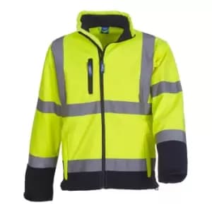 Yoko Mens Hi-Vis Sofshell Jacket (Pack of 2) (2XL) (Hi-Vis Yellow/Navy)