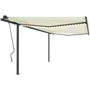 Vidaxl - Manual Retractable Awning with LED 4x3 m Cream Cream