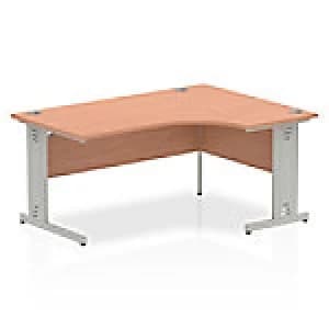 Impulse Cable Managed 1600 Right Hand Crescent Desk Beech