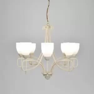 San Marino 8-Light Tex/Pewter/Frosted Glass Pendant Light