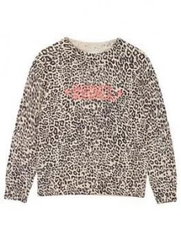 Mintie By Mint Velvet Girls Olivia Animal Print Jumper - Neutral