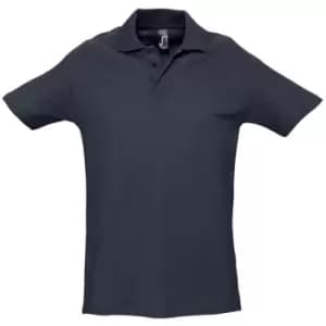 SOLS Mens Spring II Short Sleeve Heavyweight Polo Shirt (3XL) (Navy)