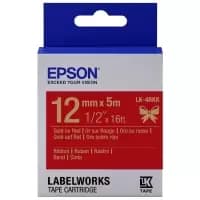 Epson LK-4RKK (C53S654033) Original Gold on Satin Red Ribbon Label Tape Cartridge 12mm x 5m
