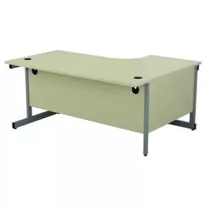 1800 X 1200 Single Upright Left Hand Radial Desk Maple-Silver