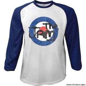The Jam - Target Logo Distressed Mens Large Raglan T-Shirt - Navy Blue / White