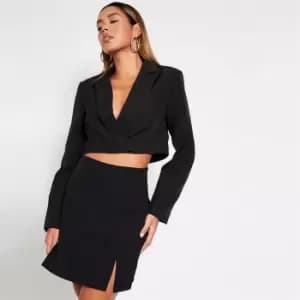 I Saw It First Tailored Split Detail Mini Skirt - Black