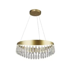 Jewel LED Pendant Gold, Crystal 4000K