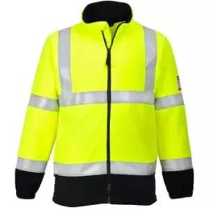 Portwest - FR31YERM - sz M Flame Resistant Anti-Static Hi-Vis Fleece - Yellow - Yellow