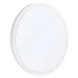 Flush Ceiling Light Colour White Shade White Plastic Bulb LED 8.6W Included