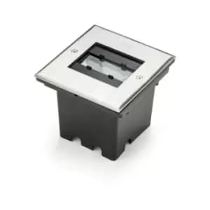 Konstsmide Square Recessed Stainless Steel Ground Outdoor Effect Light, High Power LED, 6W, 230V, Adjustable, IP65