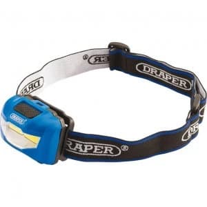 Draper 3W COB LED Head Torch Blue