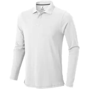 Elevate Mens Oakville Long Sleeve Polo Shirt (XL) (White)