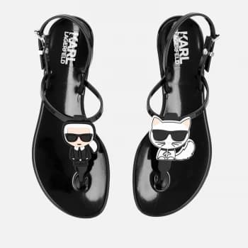 KARL LAGERFELD Womens Jelly Karl Ikonic Sling Sandals - Black - UK 5