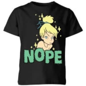 Disney Peter Pan Tinkerbell Nope Kids T-Shirt - Black - 11-12 Years