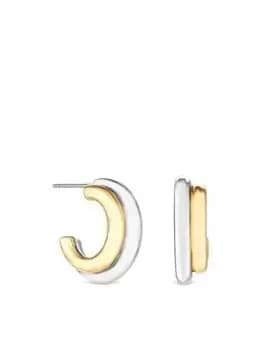 Mood Mood 2-Tone Polished Double Hoop Earrings