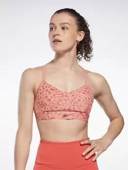 Reebok Lux Strappy Modern Safari Print Sports Bra