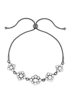 Hematite Crystal Flower Toggle Bracelet