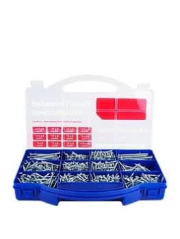 Timco Twin-Threaded Silver Woodscrews Tray - 1,140Pcs