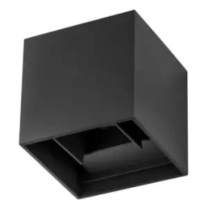 Chicago 2 Light Outdoor Up Down Wall Lamp Black Aluminium LED 2x3W 510Lm 3000K Adjustable IP54 - Merano