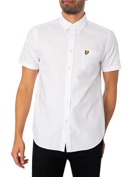 Lyle & Scott Short Sleeved Oxford Shirt White S