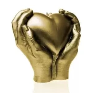 Heart In Hands Candle – Classic Gold