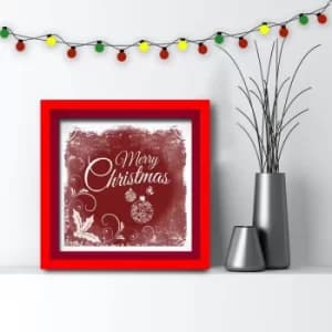 3030AHSNOEL-006 Multicolor Decorative Framed MDF Painting