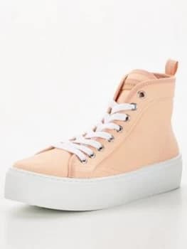 Office Focused Flatform High Top Plimsoll - Nude