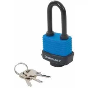 Weather-Resistant Padlock Long Shackle - 48mm - Silverline